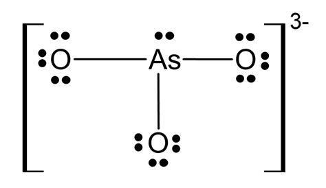 Complete the Lewis dot structure for $\mathrm{AsO_3^{3-}}$ - | Quizlet