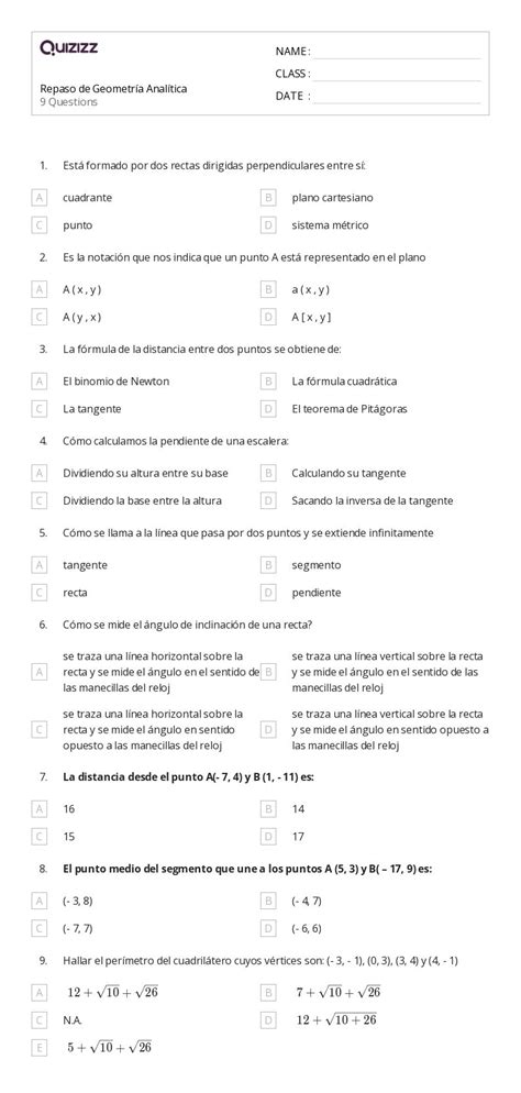 Teorema Del Binomio Hojas De Trabajo Para Grado En Quizizz