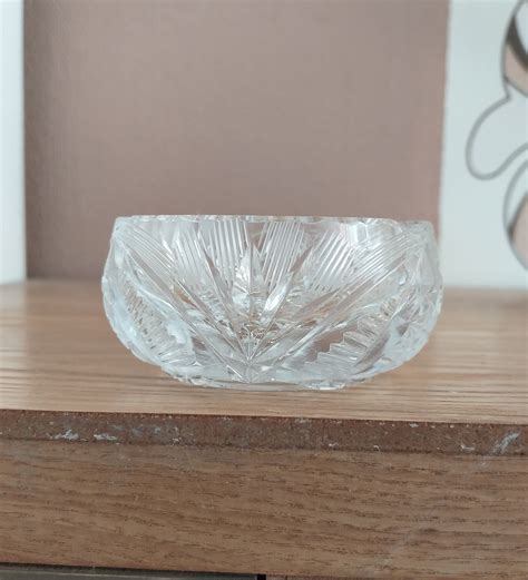 Vintage Crystal Glass Small Bowls In Baccarat Style Set 3 Etsy