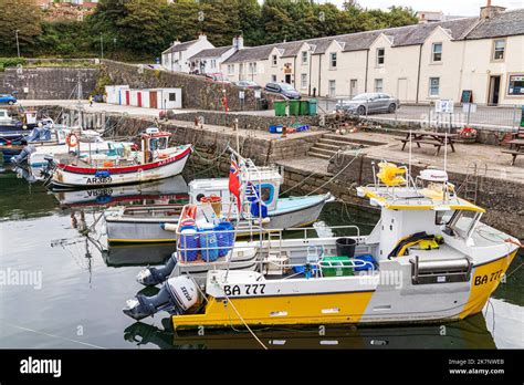 Fishing Boats In The Harbour At To The Seaside Village Of Dunure South