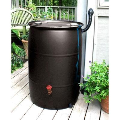 EarthMinded DIY Rain Barrel Bundle With Diverter System 55 Gal Black