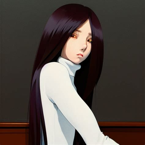 Prompthunt A Beautiful Girl With Long Dark Hair Wearing A White