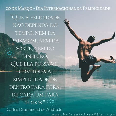 De Mar O Dia Internacional Da Felicidade De Frente Para O Mar