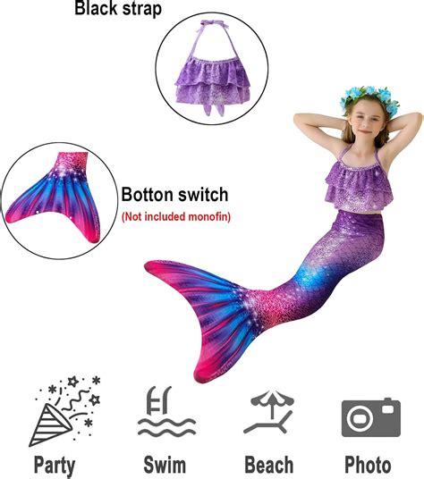Buy Mermaid Tail Swimsuit For Swimming For Girls Cola De Sirena Para Ni As Bikini Bathing Suit