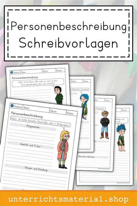 Grundschule Personenbeschreibung Vorlagen Arbeitsblätter And Mehr