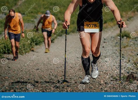 Group Male Athletes Running Uphill Stock Photo Image Of Athletic