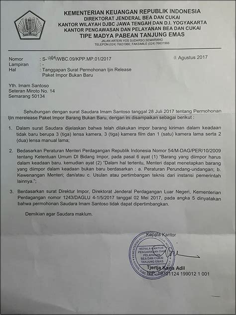 Contoh Surat Keterangan Barang Untuk Bea Cukai Surat Keterangan Hot