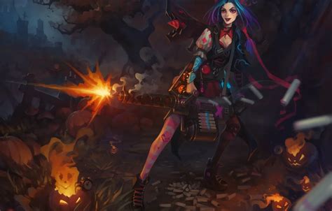 Wallpaper Halloween League Of Legends Jinx Images For Desktop