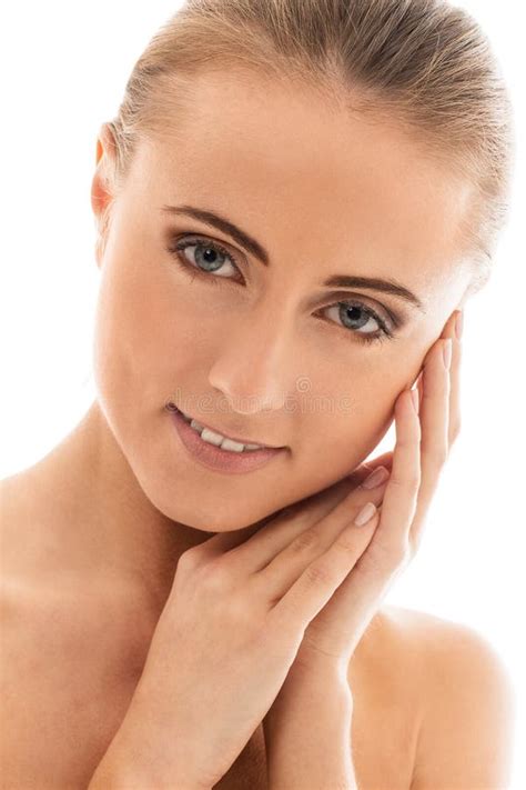 Beautiful Girl With Naked Shoulders Stock Photo Image Of Face Hair