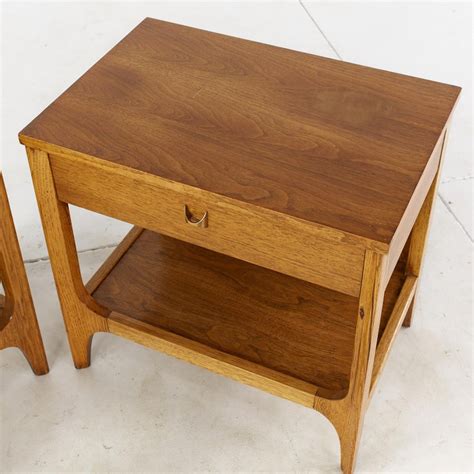 Broyhill Brasilia Mid Century Walnut Nightstands Pair At 1stdibs