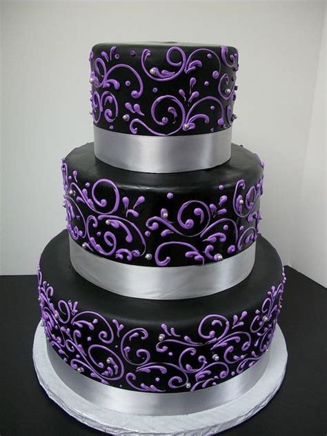 Purple And Black Wedding Cakes