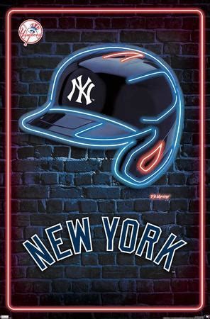 'MLB New York Yankees - Neon Helmet 23' Posters - Trends International ...