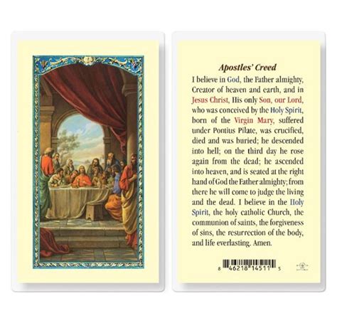 Laminated Holy Card Apostles Creed Ewtn Religious Catalogue