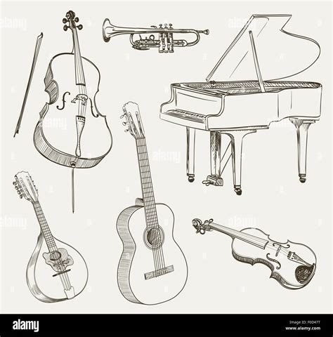 Musical Instruments Sketch Hi Res Stock Photography And Images Alamy