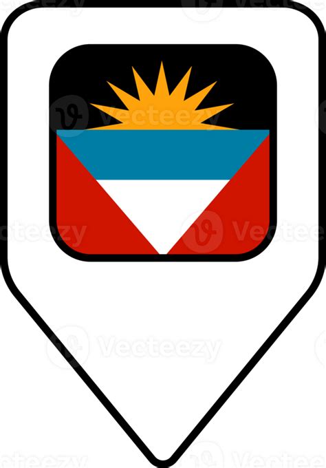 Antigua Y Barbuda Bandera Mapa Alfiler Navegaci N Icono Cuadrado