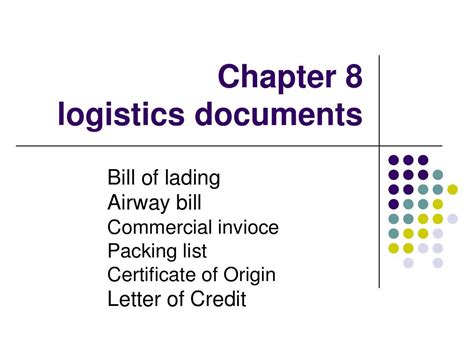 Chapter 8 Logistics Documents Word文档在线阅读与下载 免费文档