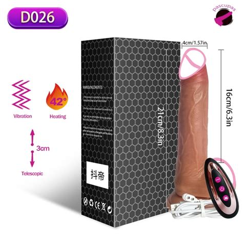 Vibrador telescópico sem fio para mulheres Big Dildo Aquecimento