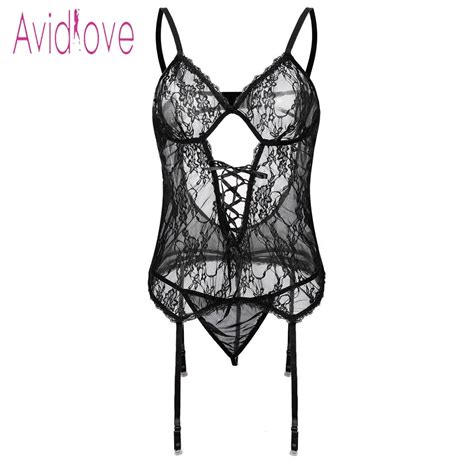 Avidlove Plus Size Transparent Lingerie Sexy Erotic Hot Sex Costume