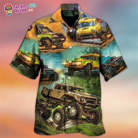 Jeep Abstract So Cool Vintage Art Style Hawaiian Shirt Trendy Aloha Trendy Aloha