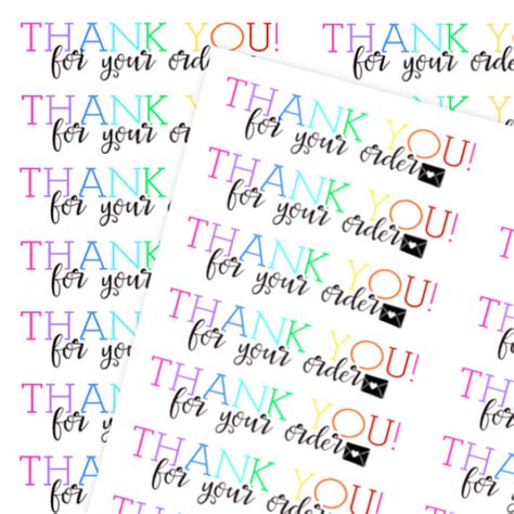 Thank You for Your Order Stickers 20 Stickers Small Shop - Etsy