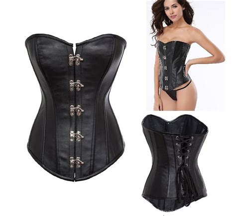 Corpete Corset Corselet Espartilho Cinta Redutor Modelador Couro Trava