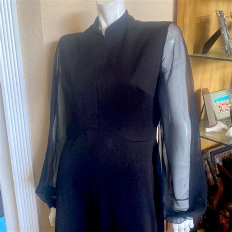 Lady Carol Dresses Vintage Lady Carol New York Black Sheer Sleeve