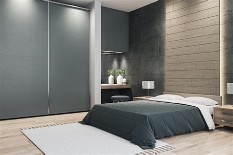 Premium Photo | Contemporary bedroom with bed