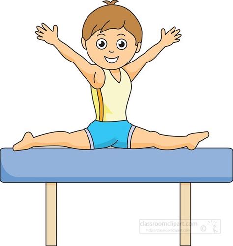 Gymnastics Clipart Boy On Balance Beam Gymnastic