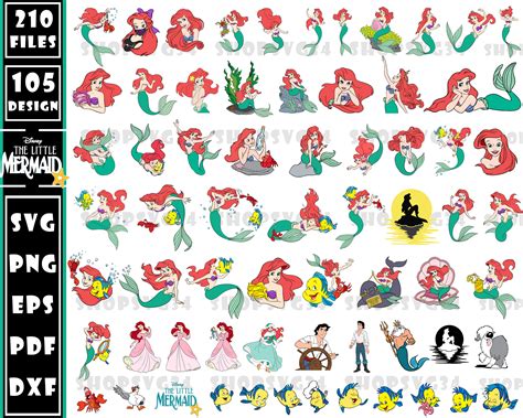 Ariel Disney Character Sprite Sheet