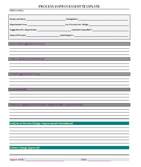 Process Improvement Report Template