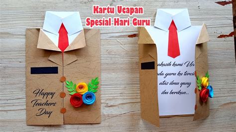 Cara Membuat Kartu Ucapan Hari Guru Bentuk Baju Ii Greeting Cards Youtube