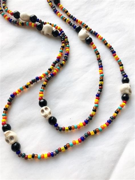 Ozain Or Eggun Eleke With Skulls Skull Czech Beads Plastic Beads