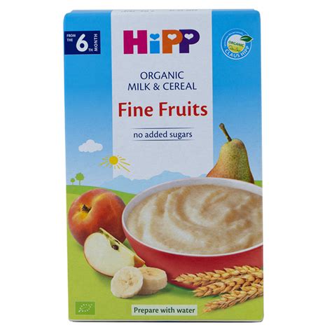 Hipp Organic Milk And Cereal Fine Fruits No Added Sugars 250g 6 Months