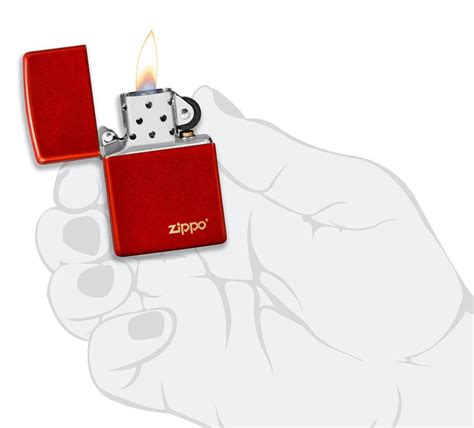 Classic Metallic Red Zippo Logo Windproof Lighter | Zippo USA