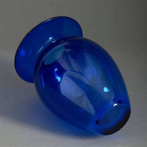 Mid Century Blue Glass Vase At 1stdibs