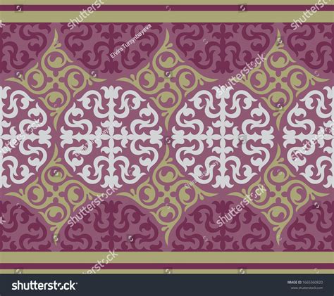 Kazakh Carpet Ornaments Traditional Patterns Kazakhs Stock Vector