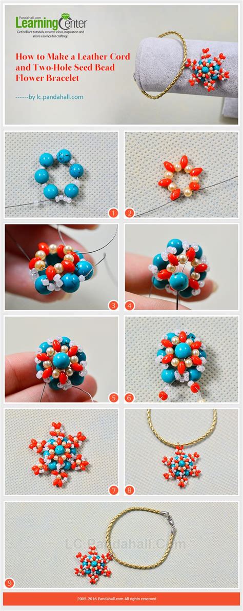 Tutorial On How To Make A Leather Cord And Two Hole Seed Bead Flower