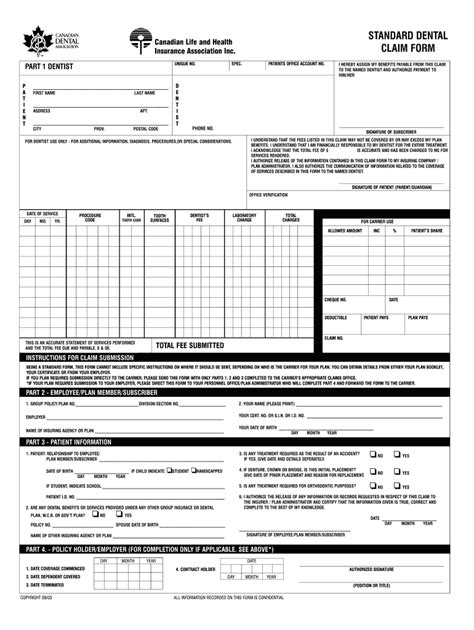 Canada Dental Form Fill Out Sign Online DocHub