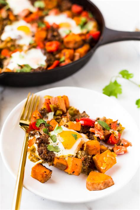 Loaded Sweet Potato Breakfast Hash With Sausage Whole30 Paleo The