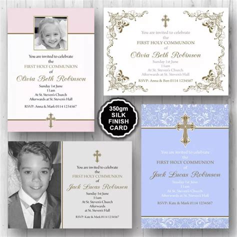 First Holy Communion Confirmation Christening Baptism Invitations