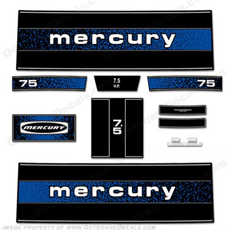 Mercury 1979 75hp Outboard Engine Decals