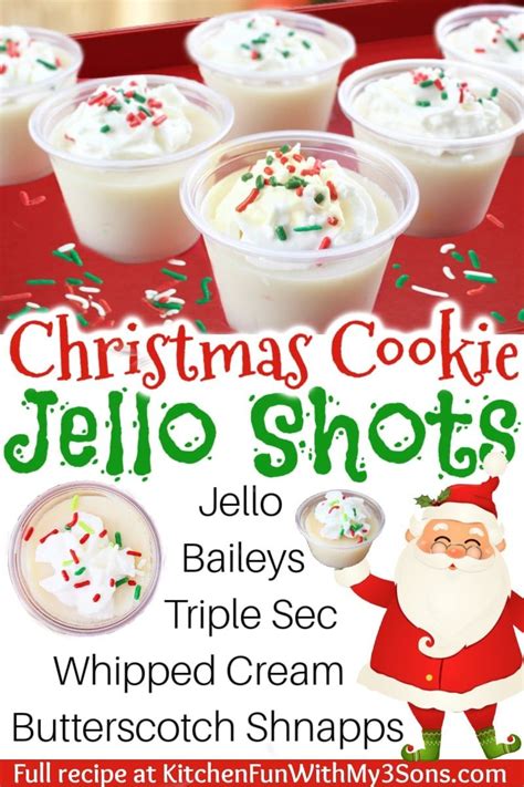 Christmas Sugar Cookie Jello Shots Made With Triple Sec Baileys Irish