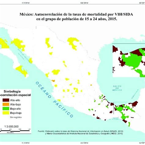 M Xico Autocorrelaci N Espacial De La Tasa De Mortalidad Por Vih Sida