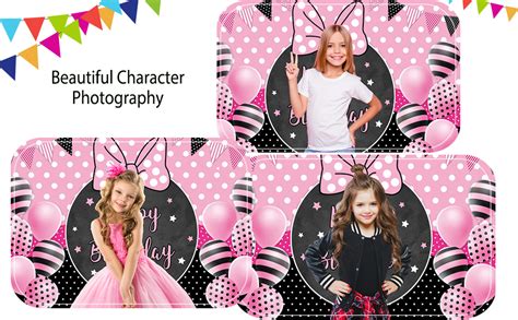 Allenjoy 7x5ft Black And Pink Birthday Backdrop For