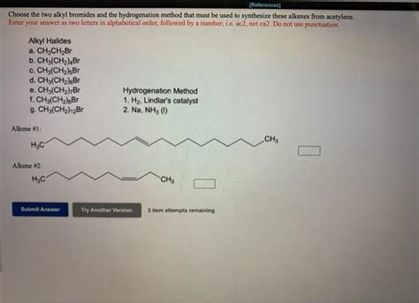 Solved References Choose The Two Alkyl Bromides And The Chegg