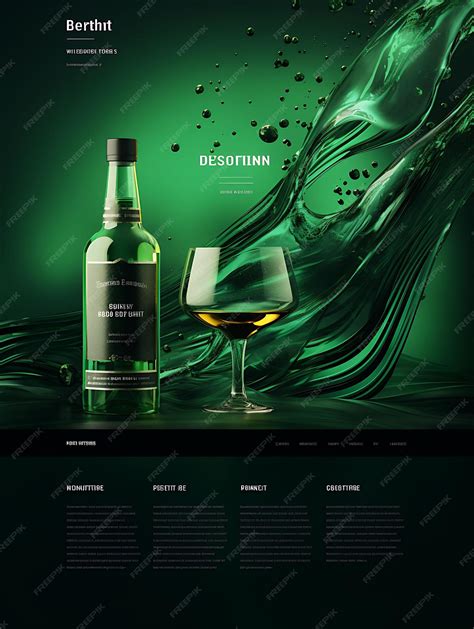 Premium Photo Scene Of Modern Absinthe With A Bold Green And Black