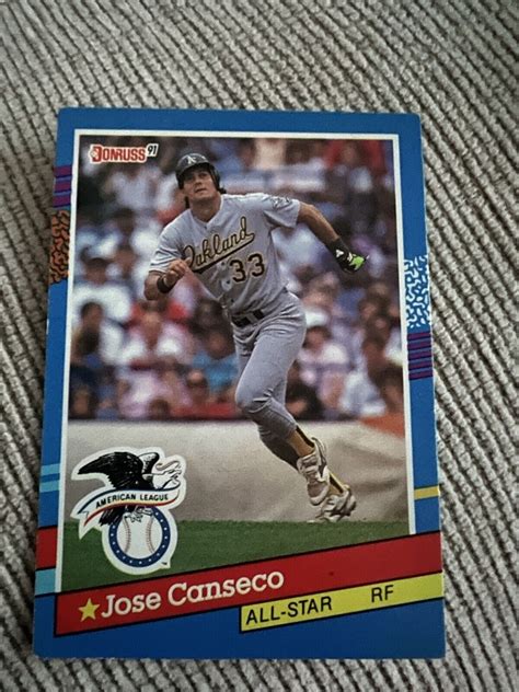 1991 Donruss Jose Canseco 50 All Star DOUBLE ERROR No Dot Wrong