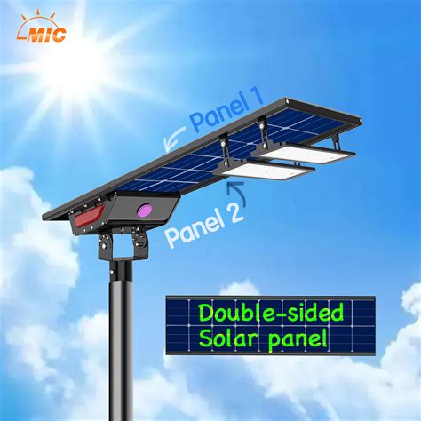 Double Face Aio Solar Led Street Light W Mic Led