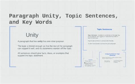 Paragraph Unity Topic Sentences And Key Words By Professor Mcshane On