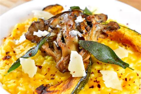 Miso-Kabocha Risotto with Maitake Mushrooms - The Intrepid Eater